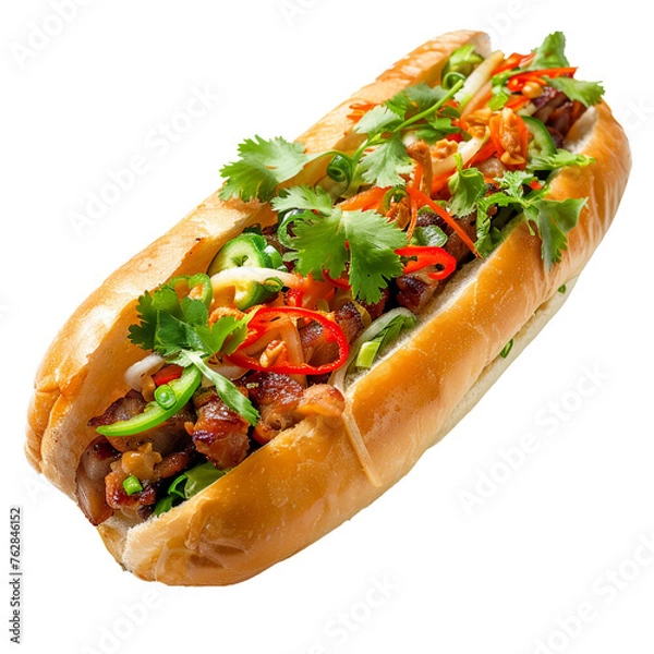 Fototapeta Banh Mi, transparent background, isolated image, generative AI
