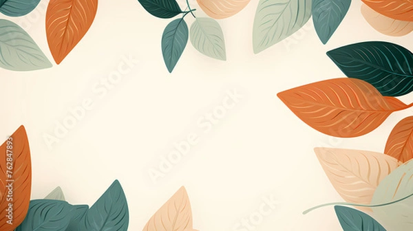 Fototapeta Leaves pattern, seamless background picture