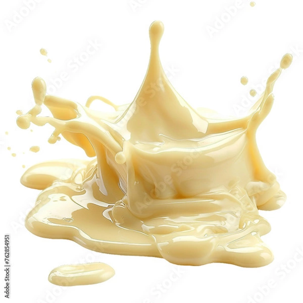 Fototapeta Condensed milk, transparent background, isolated image, generative AI