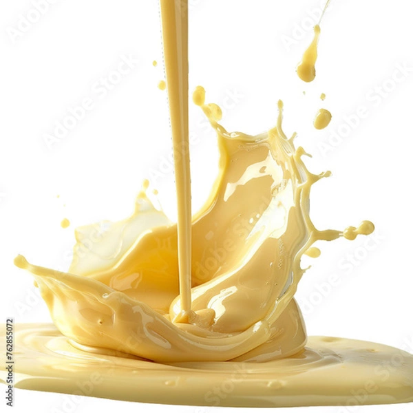 Fototapeta Condensed milk, transparent background, isolated image, generative AI