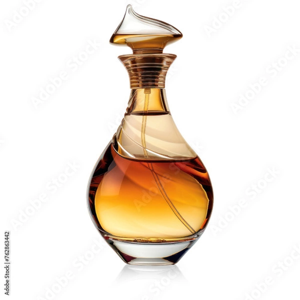 Fototapeta Luxury Perfume Bottle isolated on Transparent Background. Men's cologne Fragrance glass bottle