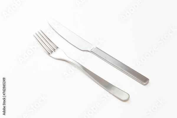 Fototapeta 白背景にカトラリー