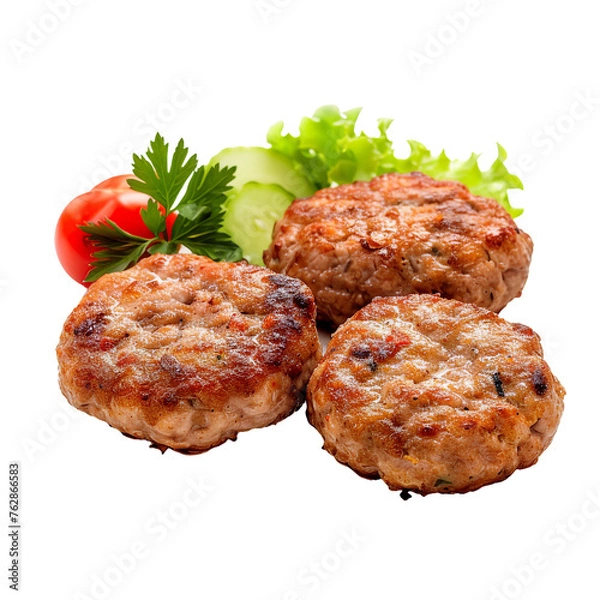 Fototapeta Frikadeller, transparent background, isolated image, generative AI