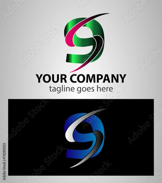 Fototapeta Number one 9 logo icon design template elements