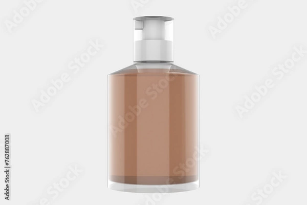 Obraz Clear Cosmetic Pump Bottle Mockup Isolated On White Background. 3d illustration