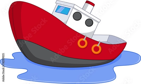 Obraz Cartoon boat with water