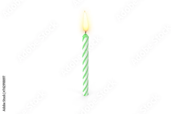 Obraz burning candle on white background