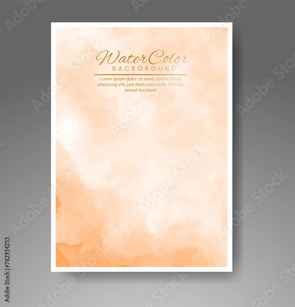 Fototapeta Cover template with watercolor background. Design for your cover, date, postcard, banner, logo.