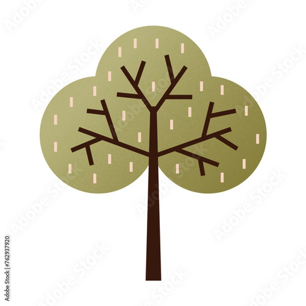 Obraz Trees flat design with texture color