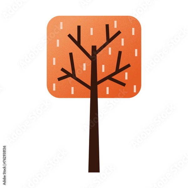 Fototapeta Trees flat design with texture color