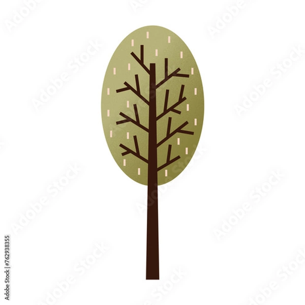Fototapeta Trees flat design with texture color