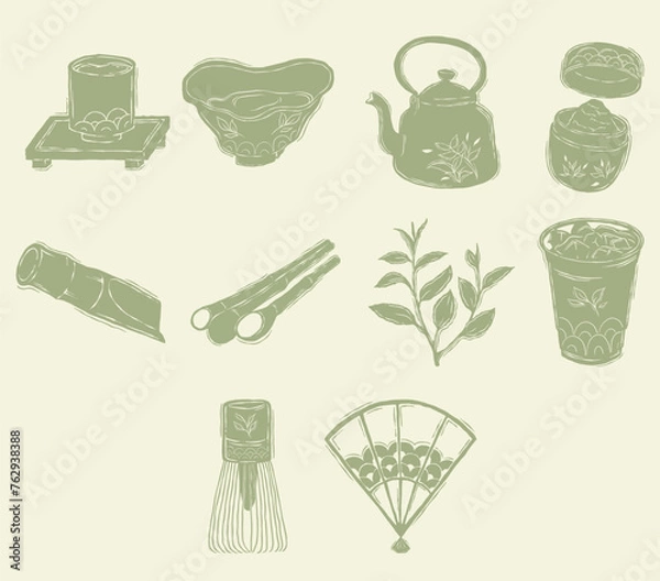 Obraz Japanese Tea Illustration