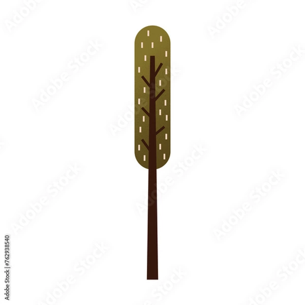 Fototapeta Trees flat design with texture color