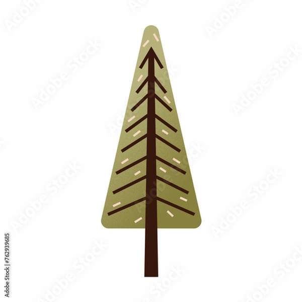 Obraz Trees flat design with texture color