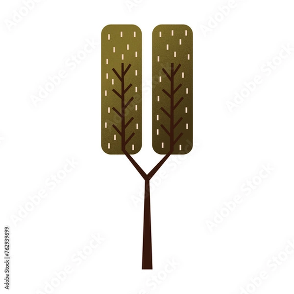 Fototapeta Trees flat design with texture color