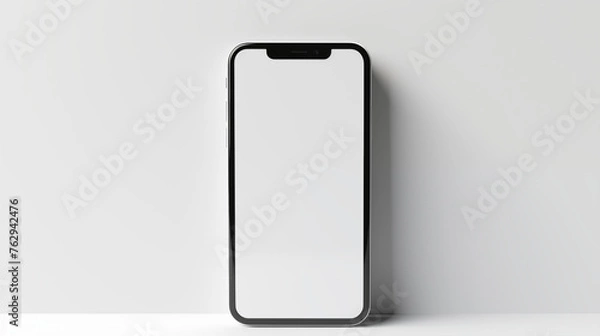 Fototapeta front view smartphone mockup blank white display phone