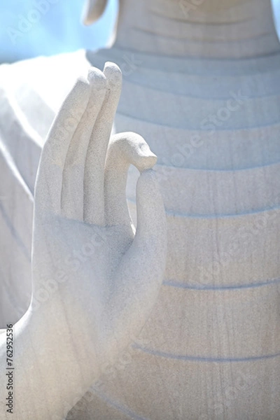 Obraz Close-up of white stone Buddha's hand