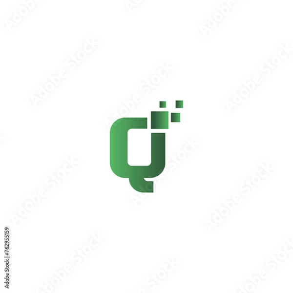 Fototapeta Q letter technology logo