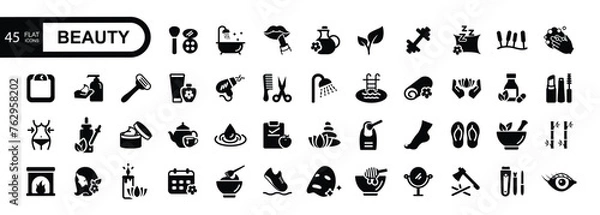 Obraz Beauty icons pack. Simple vector illustration.