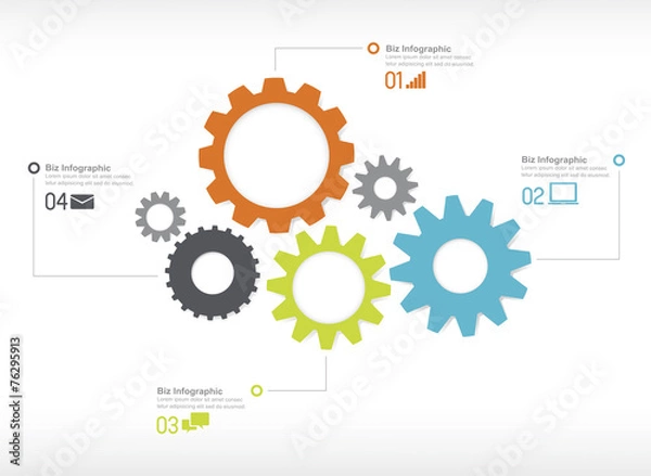 Fototapeta Infographics Global Communication Social Network Vector Concept