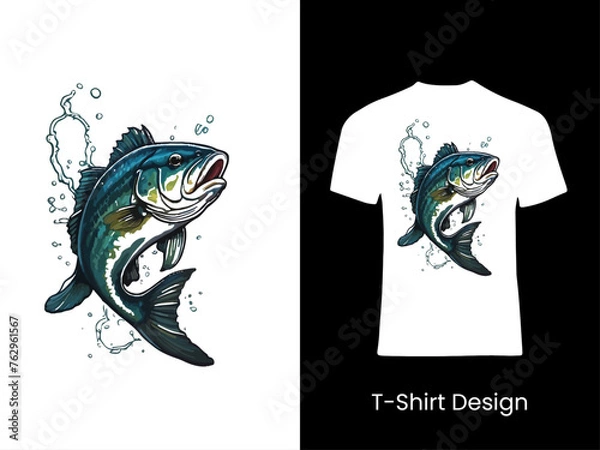 Fototapeta Men's T-shirt with short sleeve mockup. Front view. Vector template.