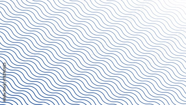 Obraz Blue wave line abstract background vector image
