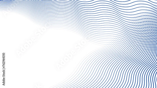 Obraz Blue wave line abstract background vector image
