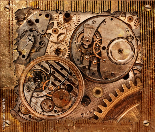 Obraz Metal abstract background with mechanism.