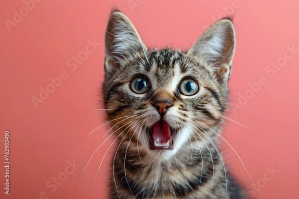 Obraz 口を開けている猫