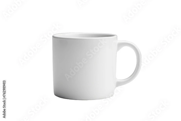 Fototapeta White Coffee Mug on White Background. On a White or Clear Surface PNG Transparent Background..