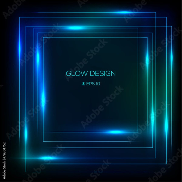 Obraz Vector tech design glowing frame