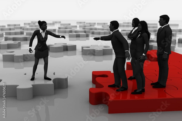 Fototapeta Jigsaw puzzle recruiting