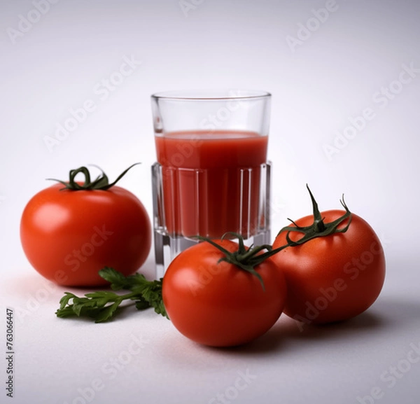 Obraz fresh tomato juice and tomatoes