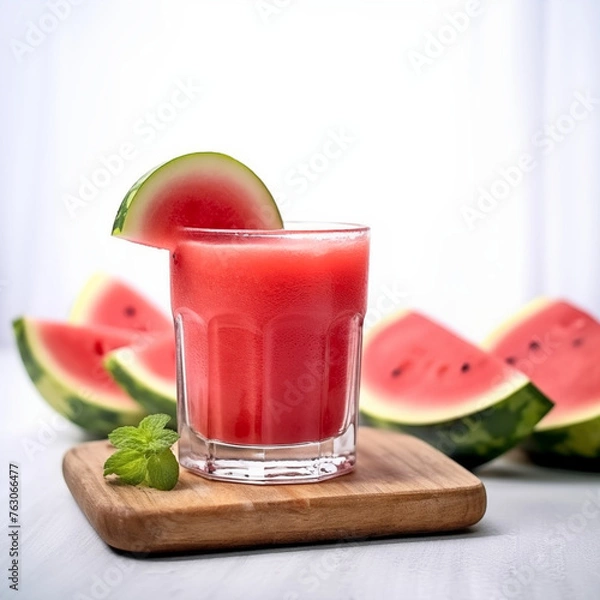 Obraz fresh watermelon juice and slice