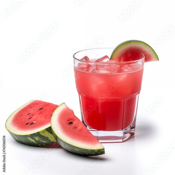 Obraz fresh watermelon juice and slice