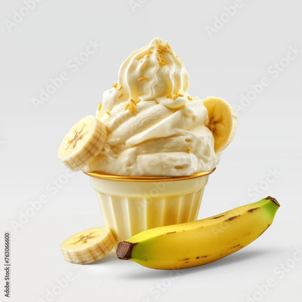 Obraz vanilla cream With banana