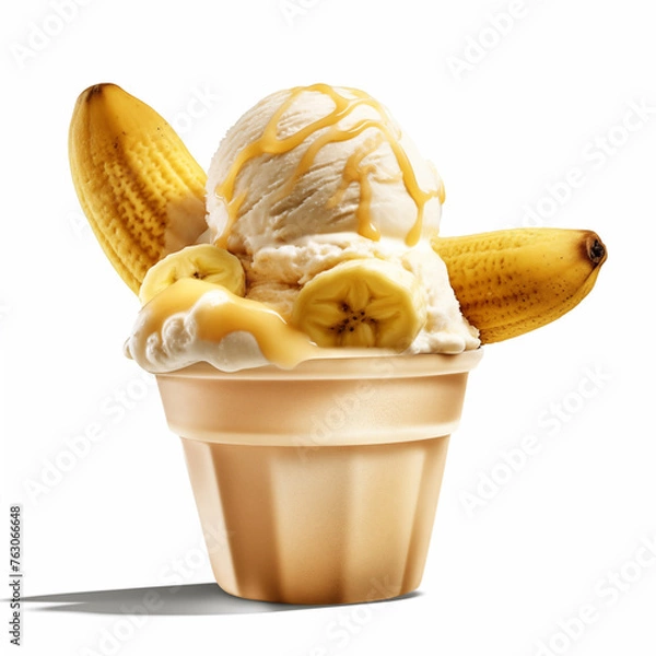 Obraz vanilla ice cream with banana
