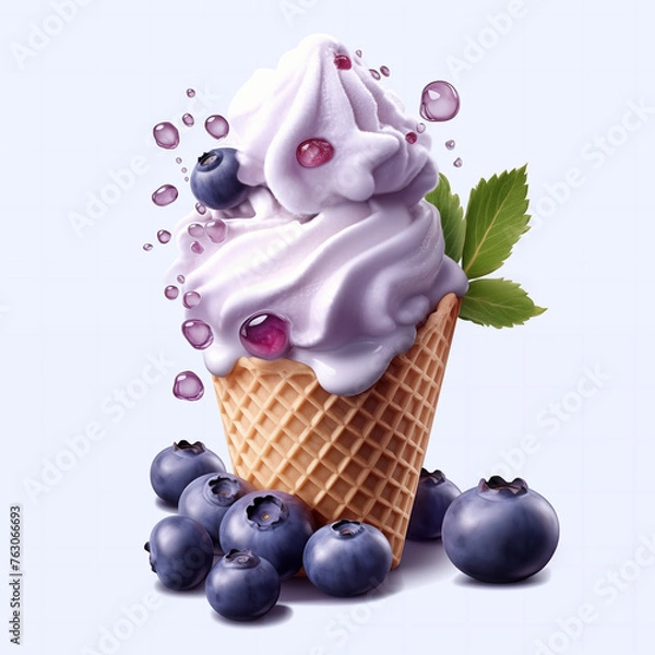 Obraz Blueberry ice cream with blueberry 