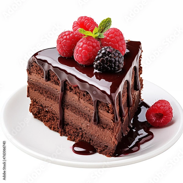 Obraz chocolate cake with strawberry