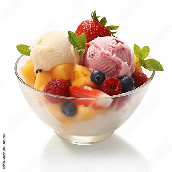 Obraz ice cream with fruits