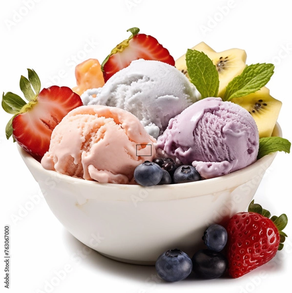 Obraz ice cream with fruits