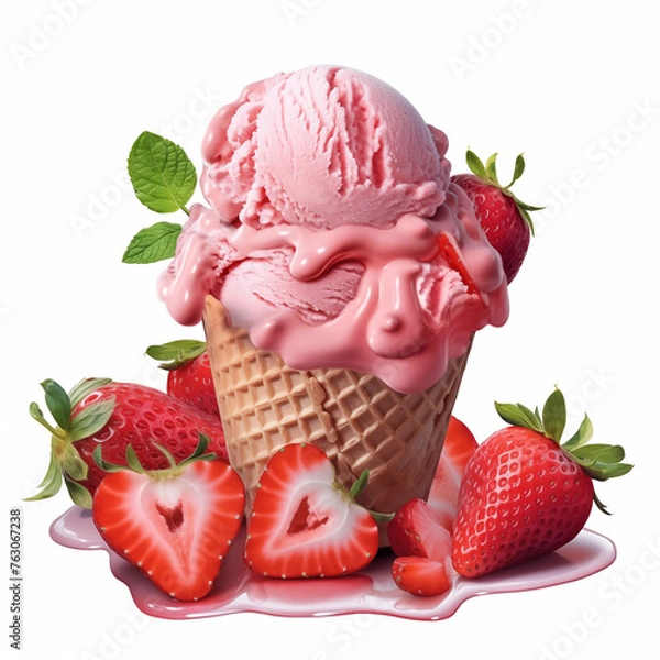 Obraz strawberry ice cream