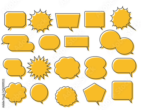 Obraz イエローの色ずれの吹き出しセット