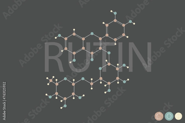 Obraz rutin molecular skeletal chemical formula