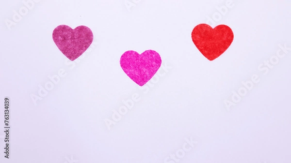 Obraz three hearts on white background