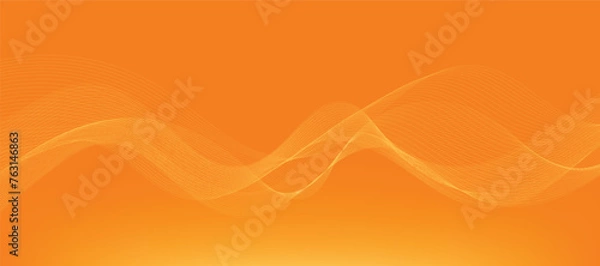 Fototapeta Abstract orange gradient background with waves