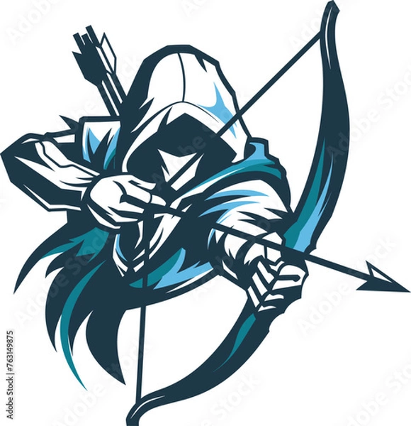 Obraz Archer mascot logo design, vector illustration.