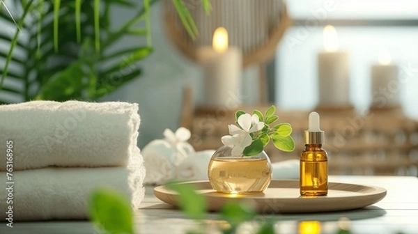 Fototapeta アロマテラピーイメージの明るい部屋
