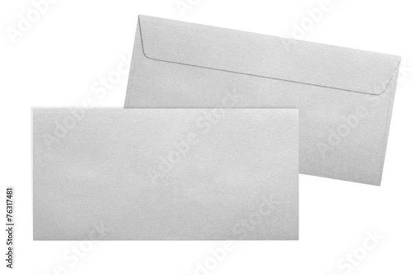 Obraz Silver envelopes E65 format isolated on white background