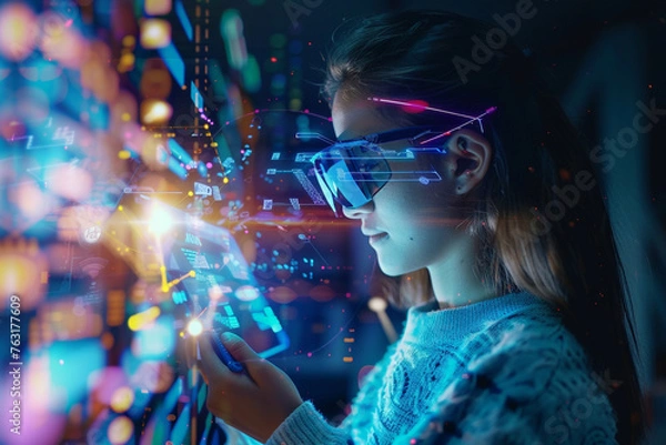 Fototapeta Experience empowering education in the digital age with realistic, deep focus learning for enhanced student success